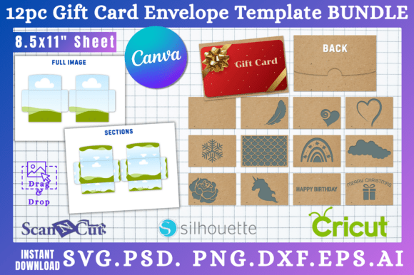 12 Gift Card Envelope Templates Bundle: Your Go-To Design Toolkit