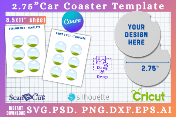2.75' Car Coaster Canva & SVG Templates: Your Next Design Project