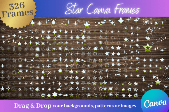 326 Star Shaped Canva Frame Templates: Instant Design Flexibility