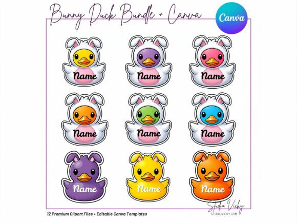 Easter Bunny Cruise Duck Canva Templates for Festive Design