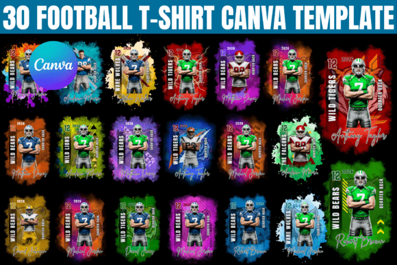 Game Day Ready: 30 Football T-Shirt Canva Templates for 2026
