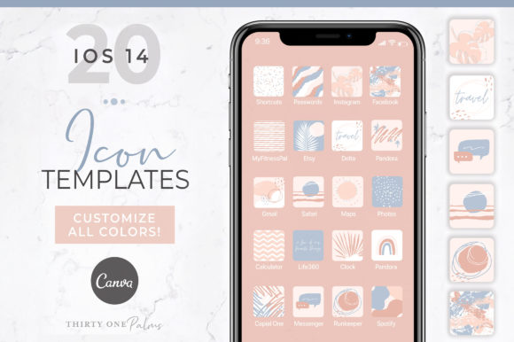 iOS 14 Icon Canva Templates | Rose: Elevate Your Digital Aesthetic