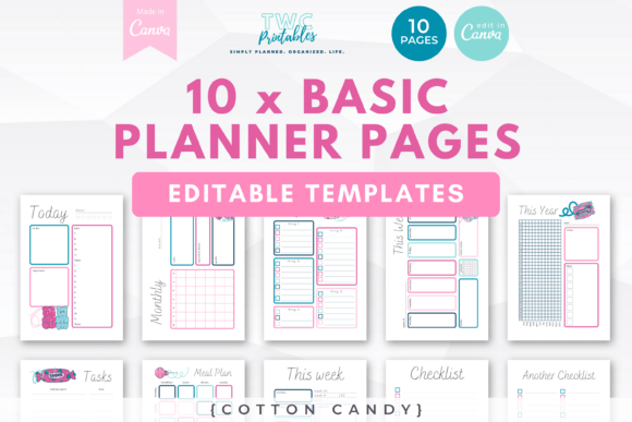 Organize with Warmth: The Canva Planner Templates COTTON CANDY Collection
