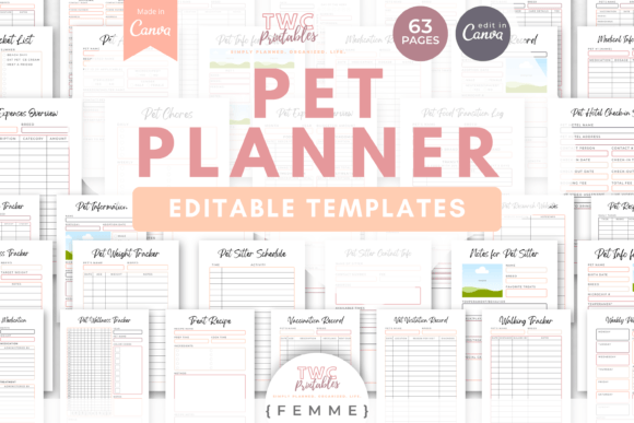 Pet Planner Canva Templates: Organize Your Pet's Life with FEMME