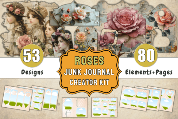 Roses Junk Journal Kit: A Creative Toolkit for Modern Designers