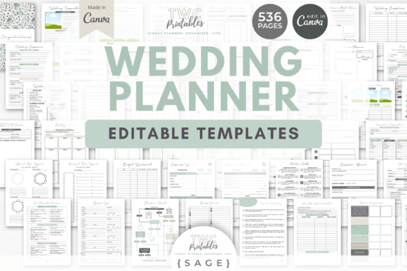 SAGE Wedding Planner Canva Templates: Your Design Toolkit
