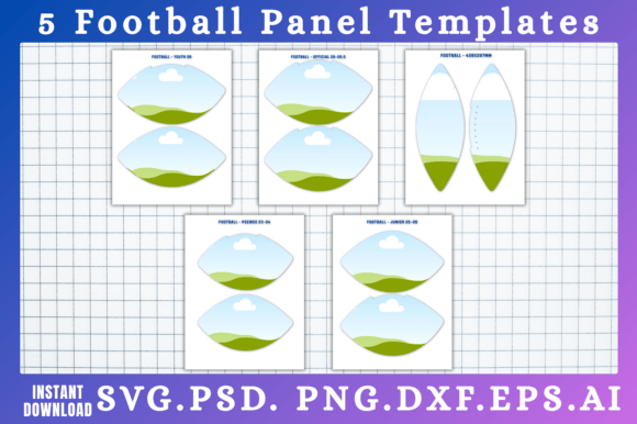 Score Big: 5 Football Panel SVG & Canva Templates for Your Projects