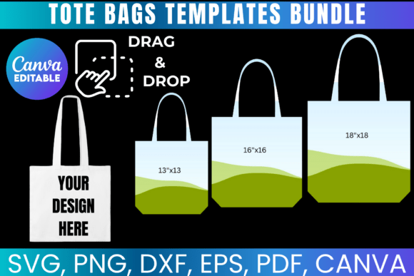 Tote Bags Templates Bundle for DIY Gift Bags