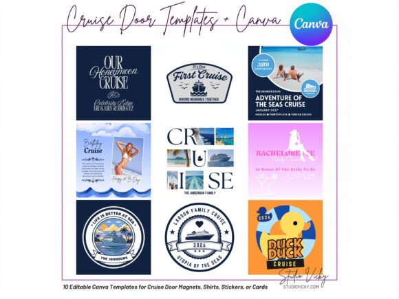 Transform Your Cruise Door: 10 Editable Canva Templates