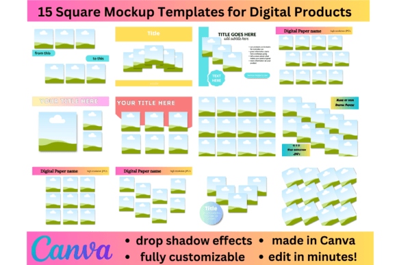 Transform Your Etsy Photos with Square Paper Mockups