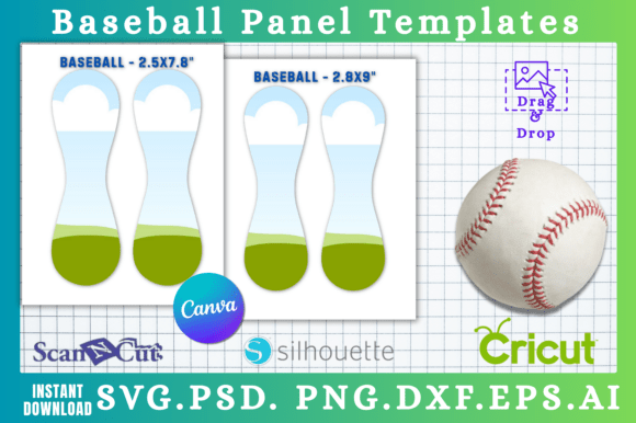 Unleash Your Creative Vision with 2pc Baseball Panels SVG Canva Templates
